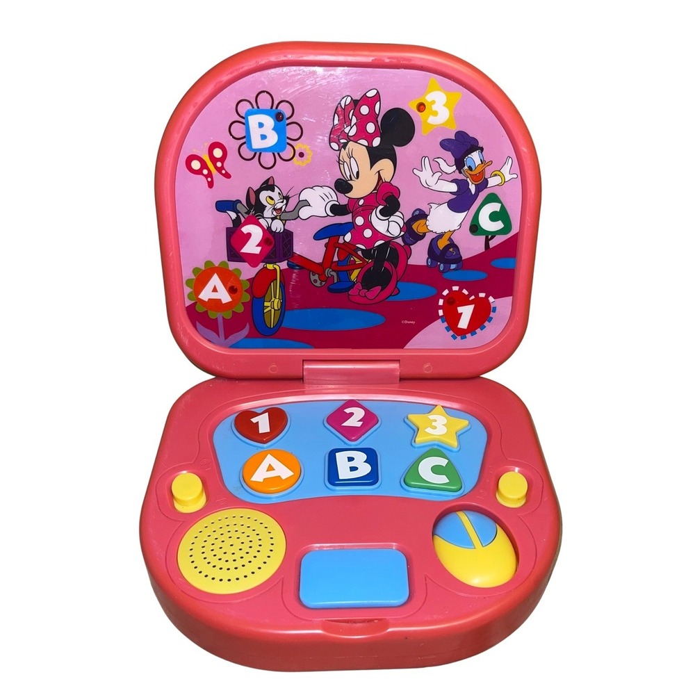 Disney Minnie Mouse Talking Learning Laptop Toy Pink ABC 123 Fun for Kids Tested - Picture 2 of 8